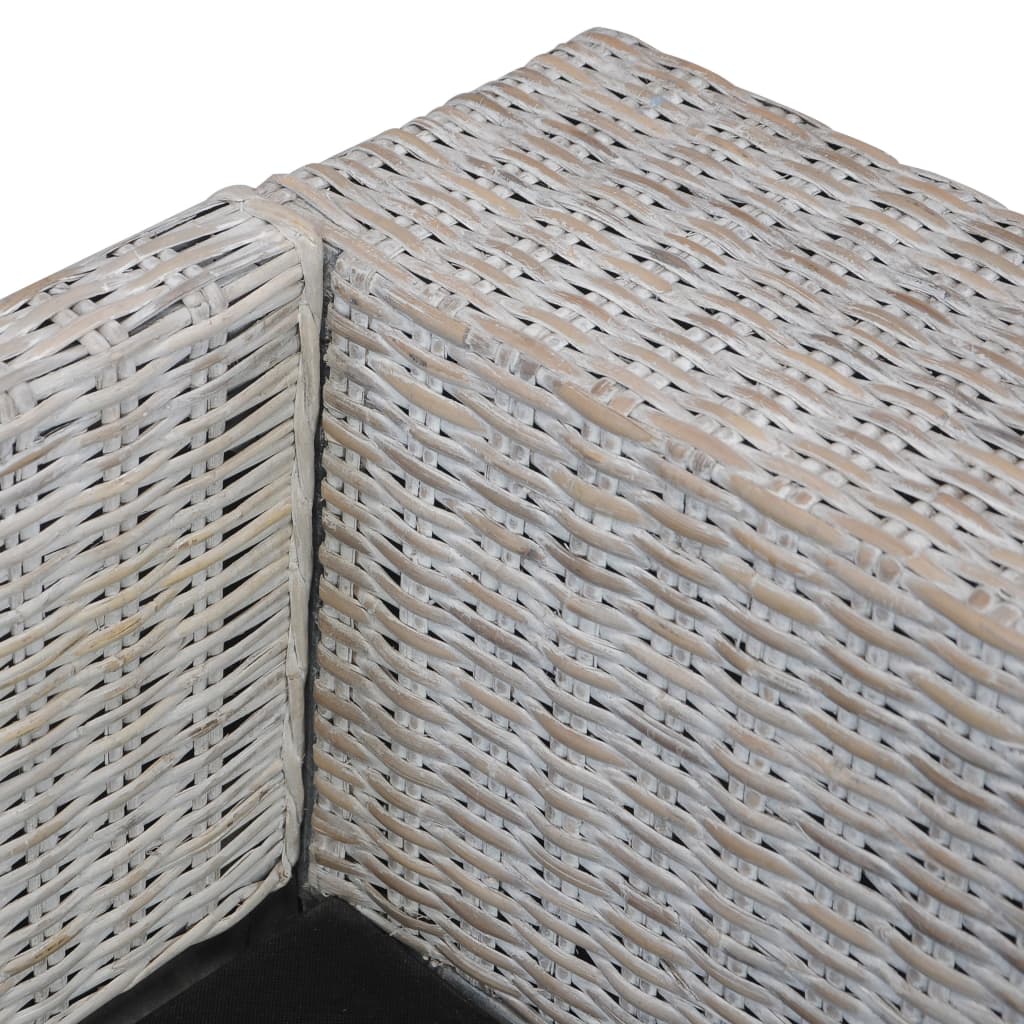 3-personers sofa med hynder naturlig rattan grå