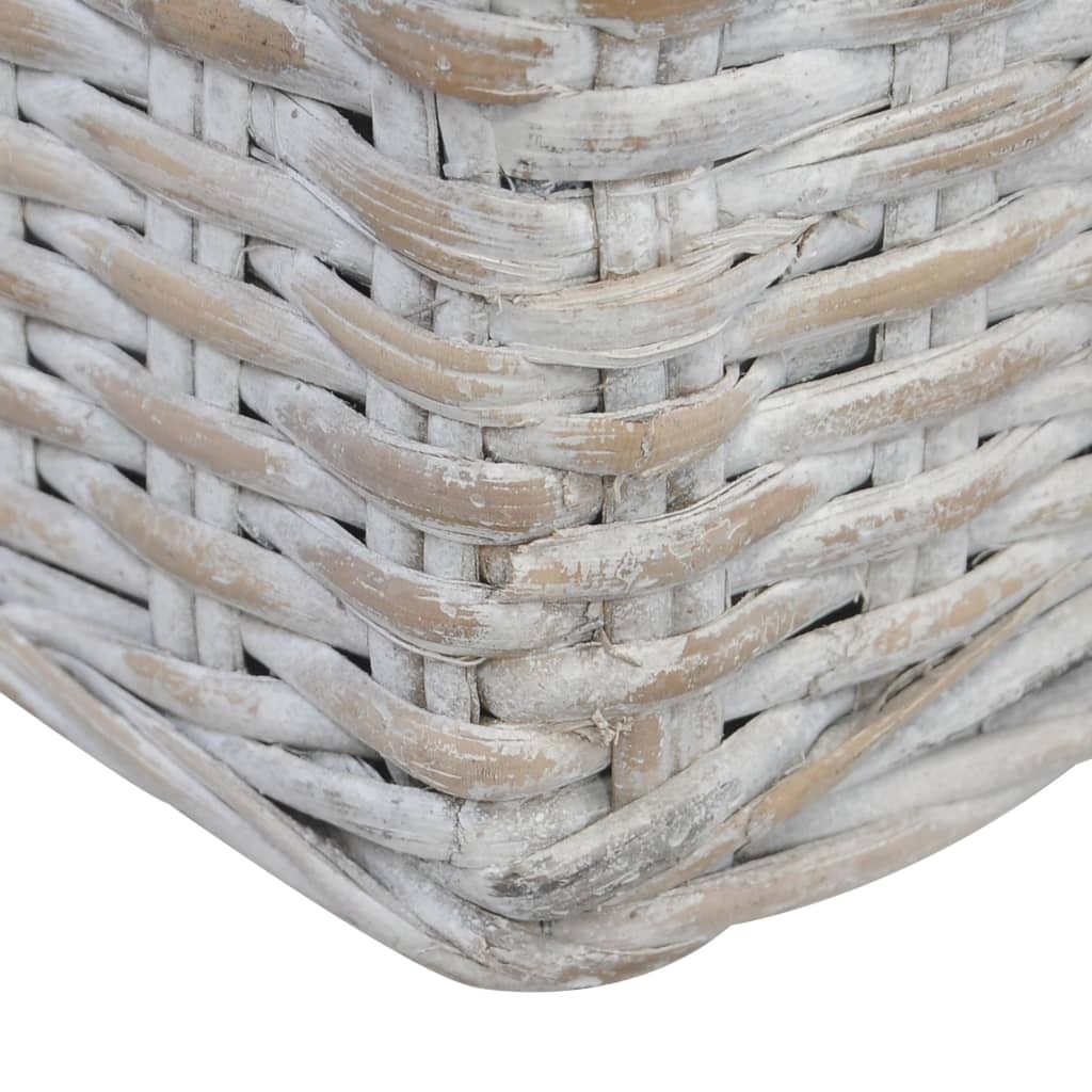 3-personers sofa med hynder naturlig rattan grå