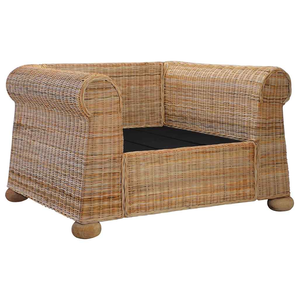 lænestol med hynder naturlig rattan