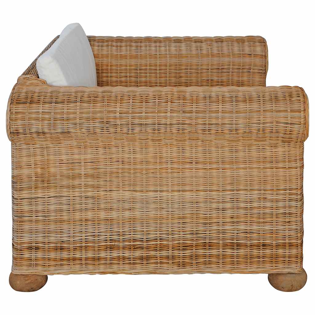 lænestol med hynder naturlig rattan