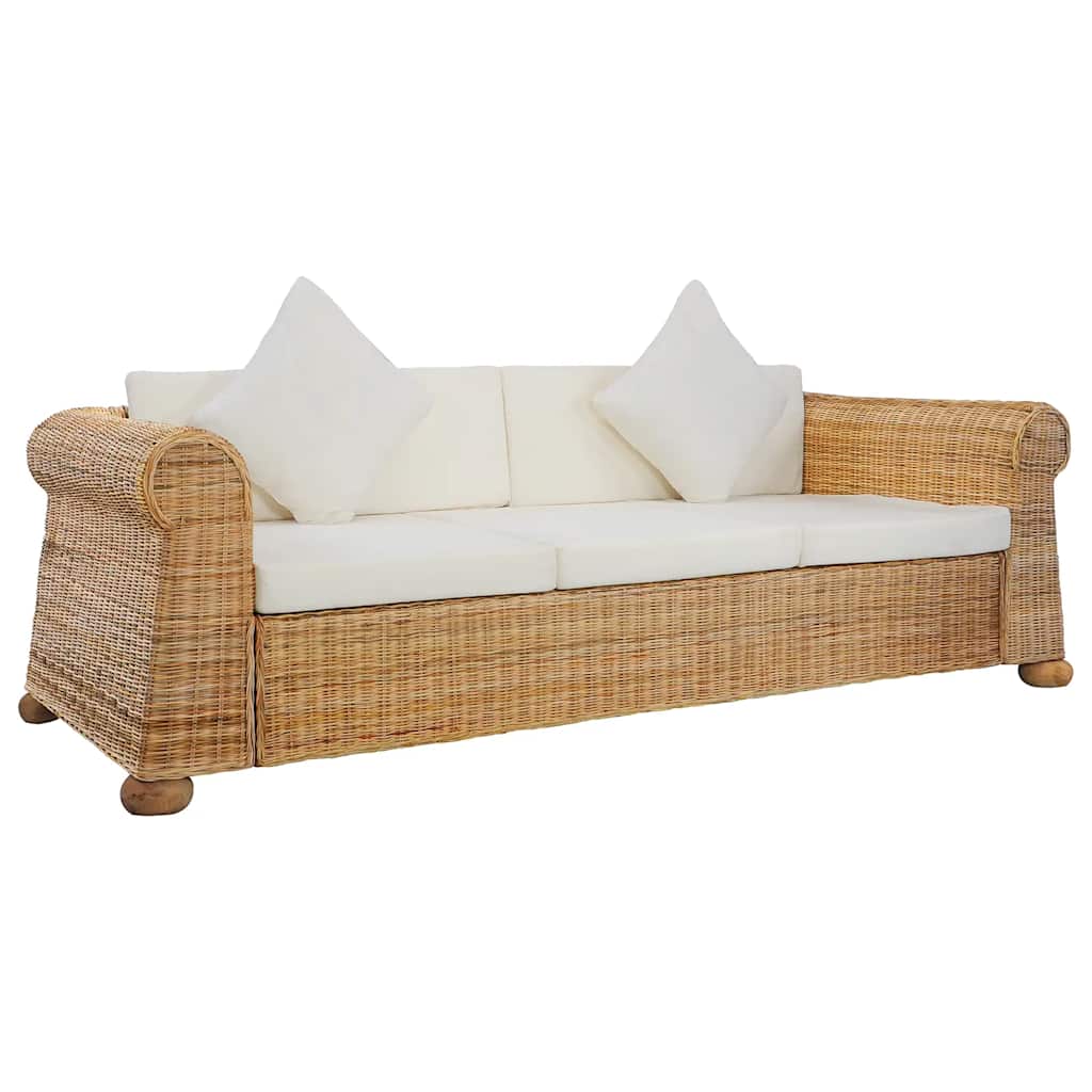 3-personers sofa med hynder naturlig rattan