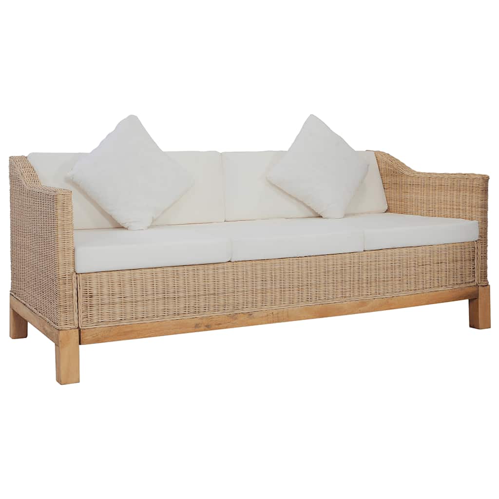 3-personers sofa med hynder naturlig rattan
