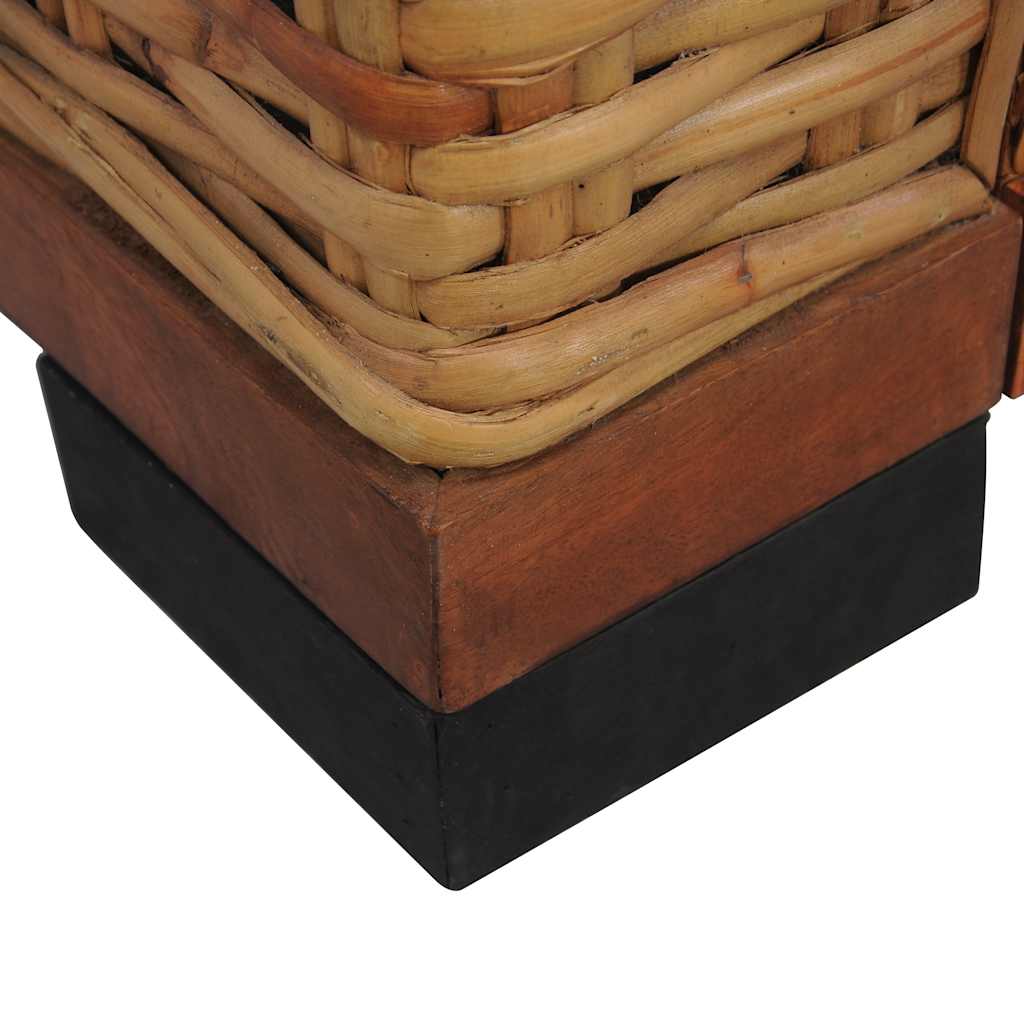 lænestol med hynder naturlig rattan brun