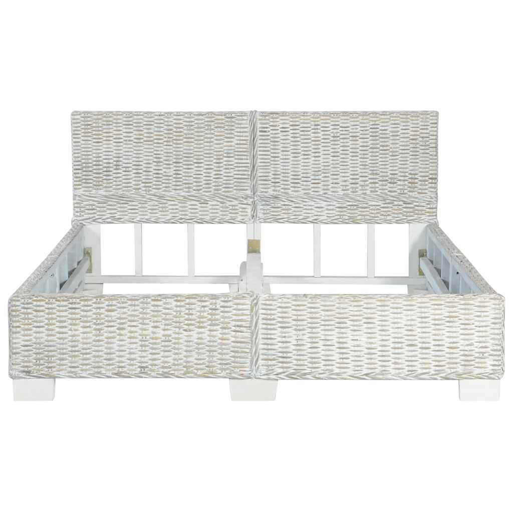 sengestel 140 x 200 cm naturlig rattan grå
