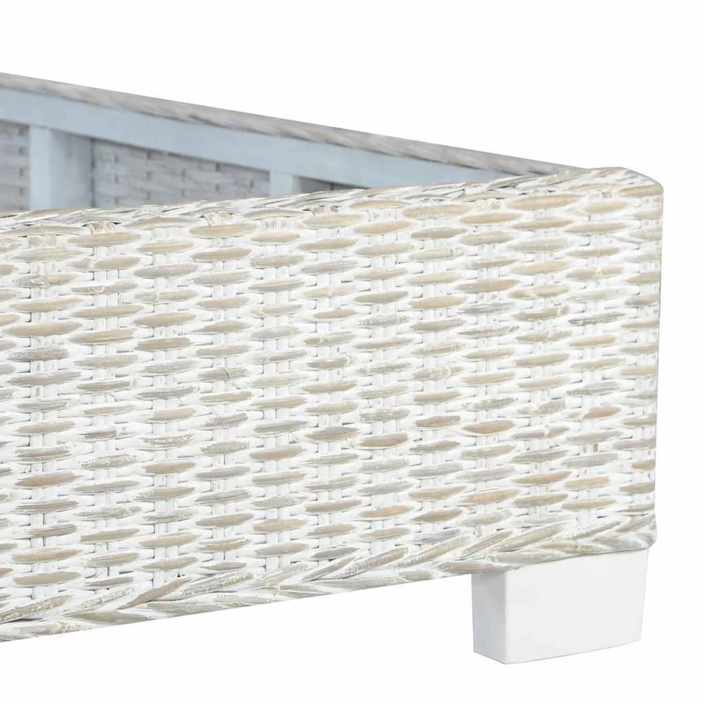 sengestel 140 x 200 cm naturlig rattan grå