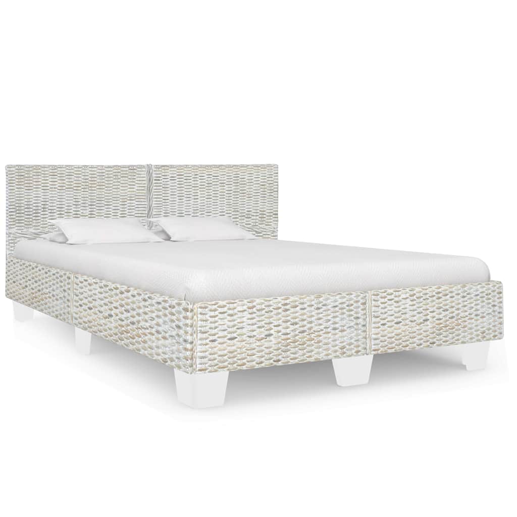 sengestel 160 x 200 cm naturlig rattan grå