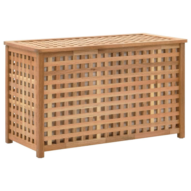 vasketøjskurv 77,5 x 37,5 x 46,5 cm massivt valnøddetræ