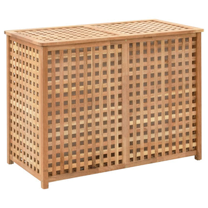 vasketøjskurv 87,5x46x67 cm massivt valnøddetræ