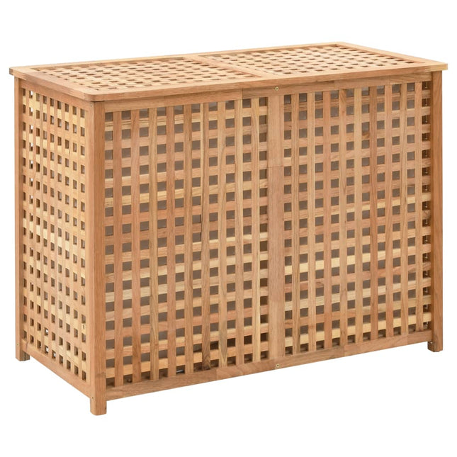 vasketøjskurv 87,5x46x67 cm massivt valnøddetræ