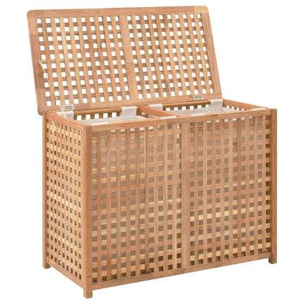 vasketøjskurv 87,5x46x67 cm massivt valnøddetræ