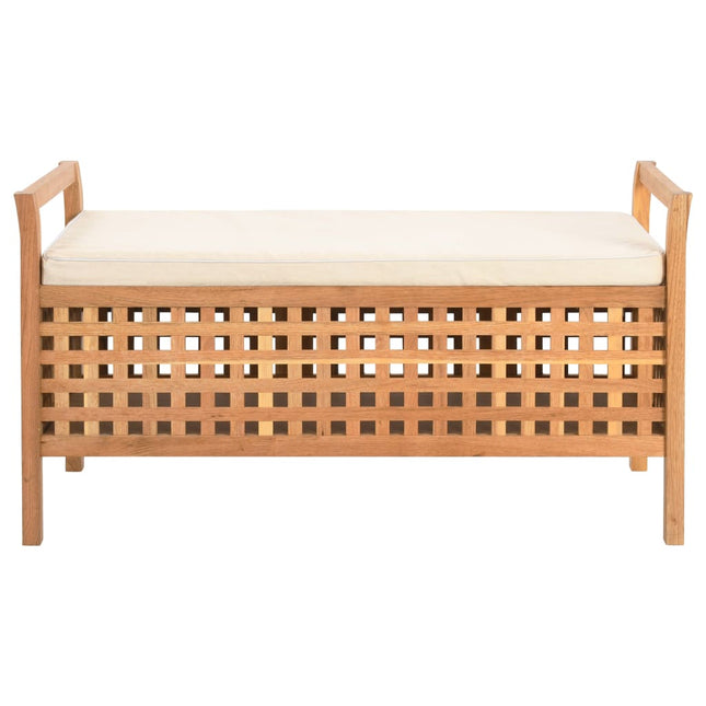 opbevaringsbænk 93 x 49 x 49 cm massivt valnøddetræ