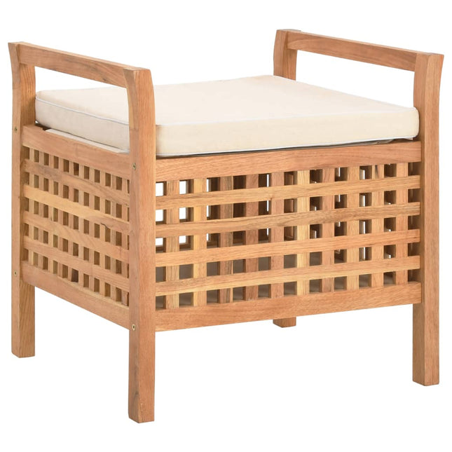 opbevaringsbænk 49 x 48 x 49 cm massivt valnøddetræ