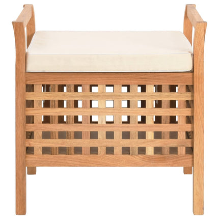opbevaringsbænk 49 x 48 x 49 cm massivt valnøddetræ