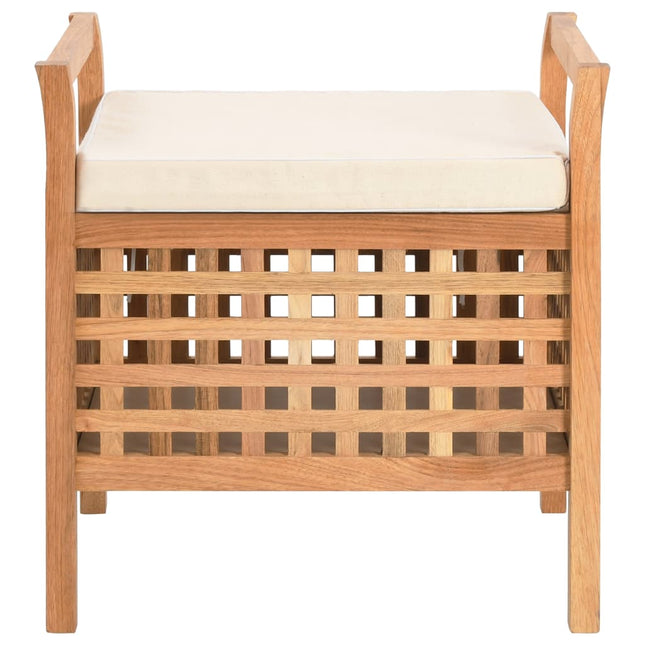 opbevaringsbænk 49 x 48 x 49 cm massivt valnøddetræ