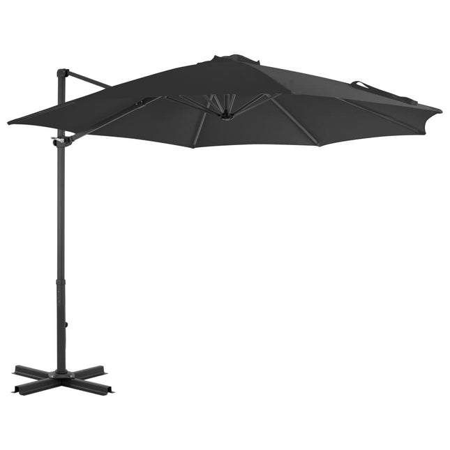 haveparasol m. transportabel fod antracitgrå