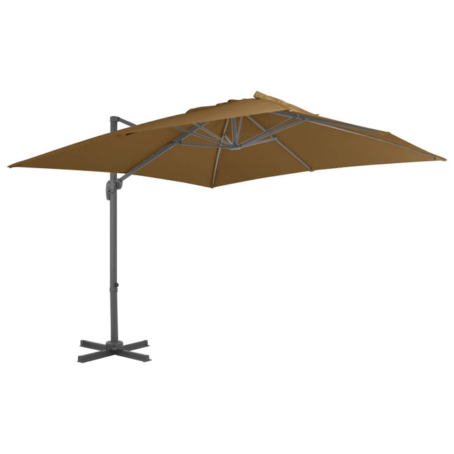 haveparasol m. transportabel fod gråbrun