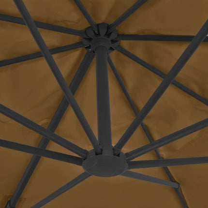 haveparasol m. transportabel fod gråbrun