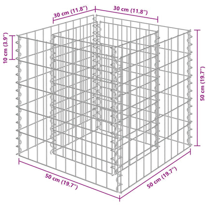 gabion-højbed 50x50x50 cm galvaniseret stål