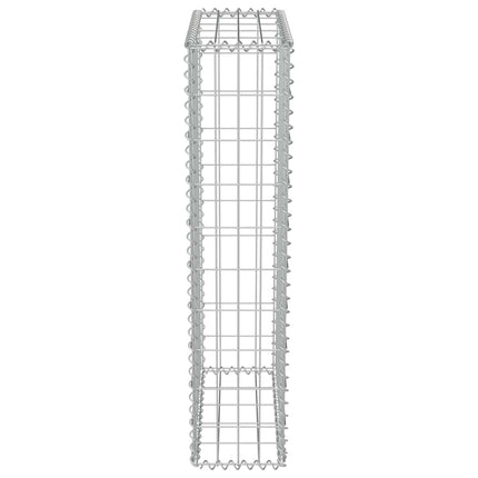gabionvæg med dæksler galvaniseret stål 50 x 20 x 100 cm