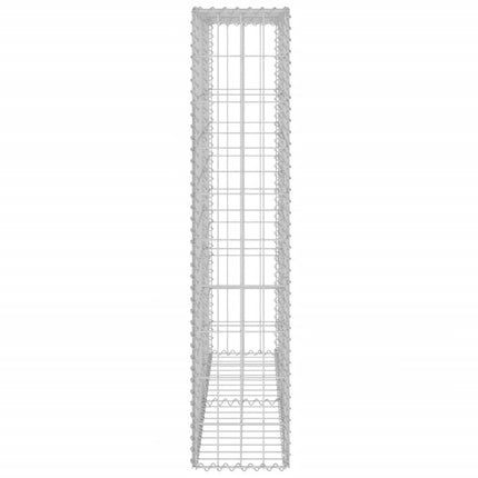 gabionvæg med dæksler galvaniseret stål 80 x 20 x 100 cm