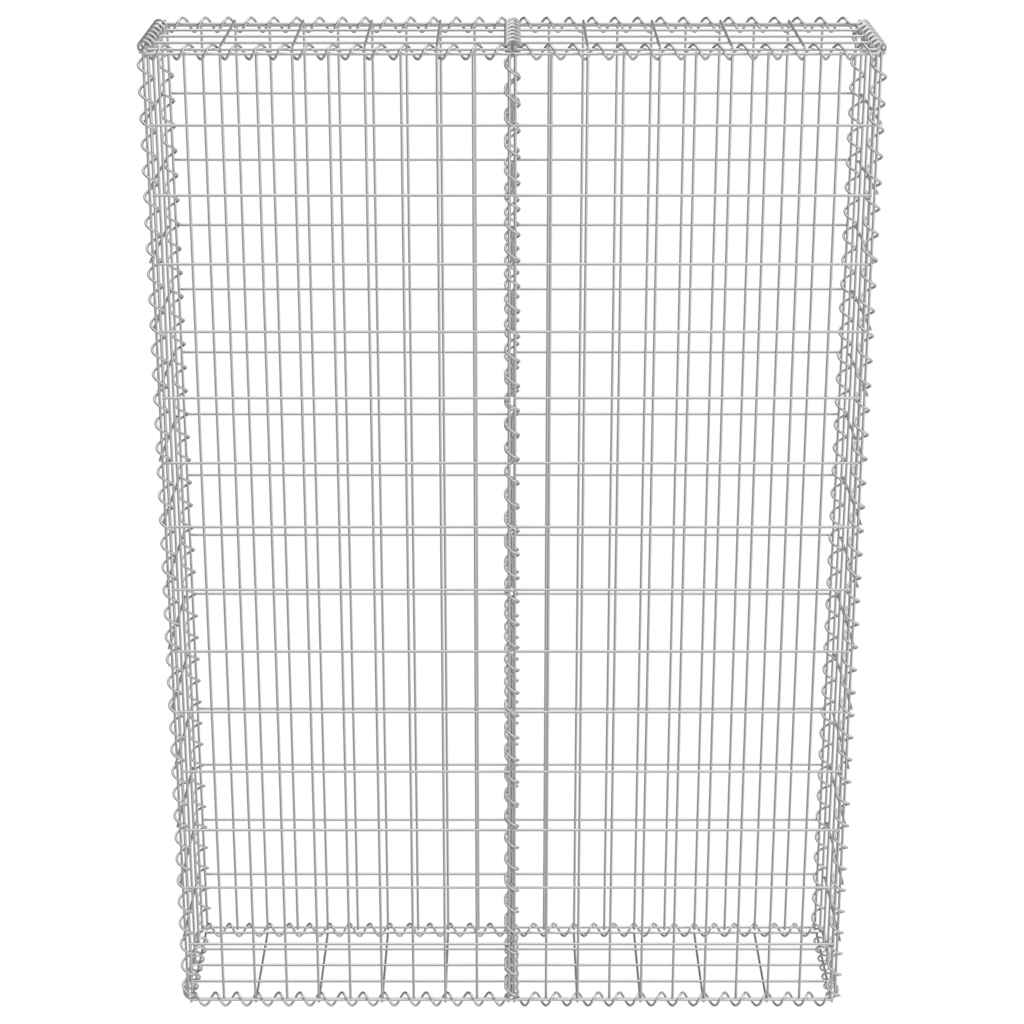 gabionvæg med dæksler 100 x 20 x 150 cm galvaniseret stål