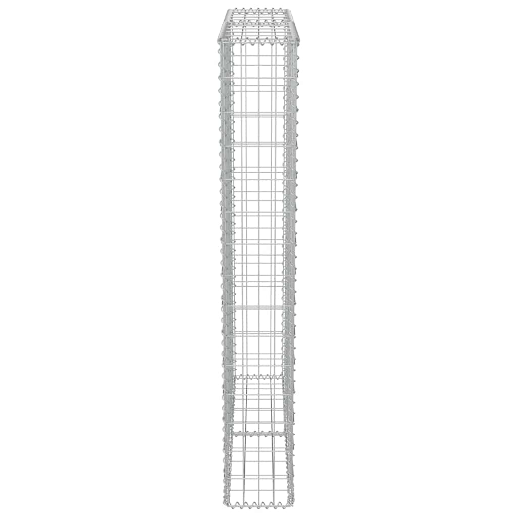 gabionvæg med dæksler 100 x 20 x 150 cm galvaniseret stål