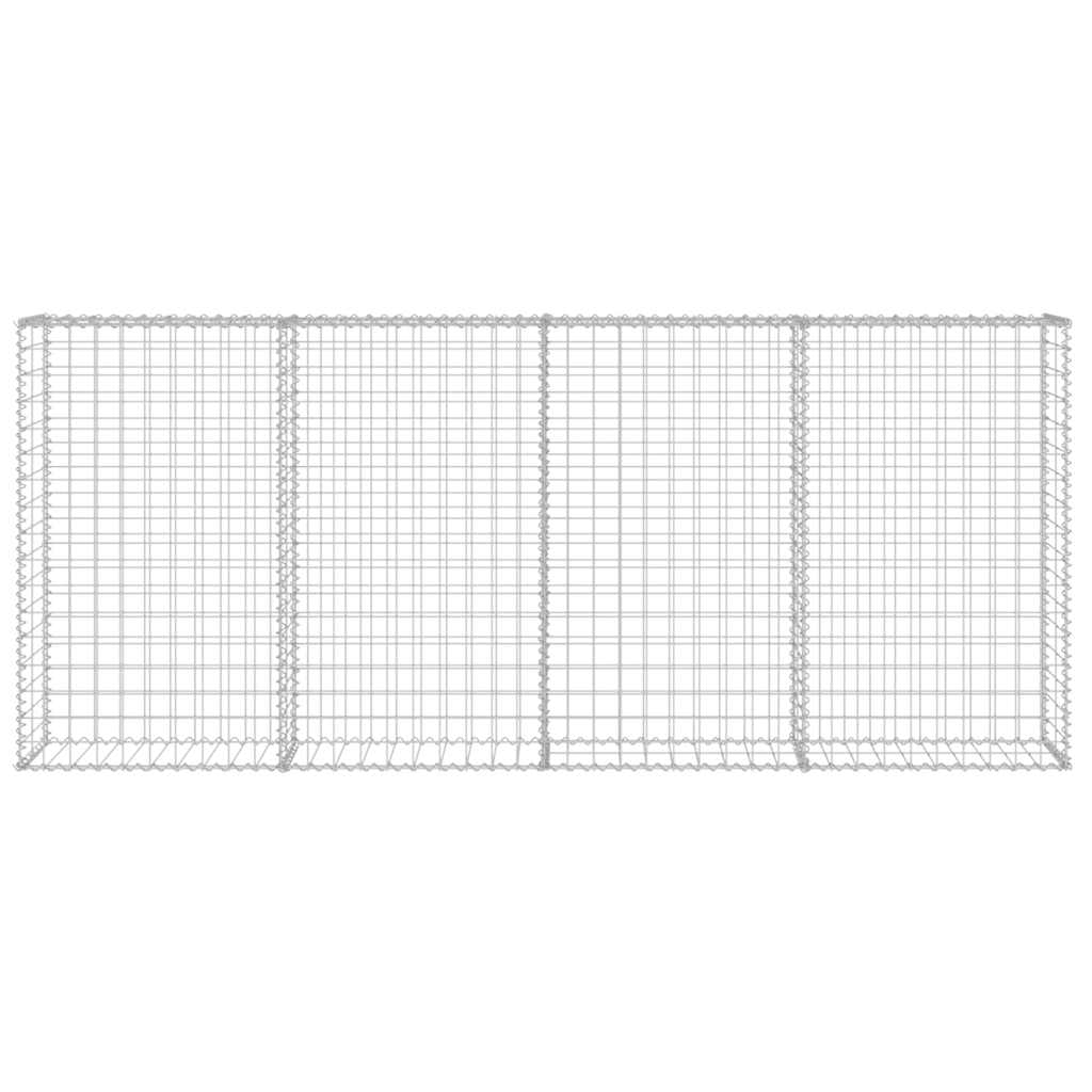 gabionvæg med dæksler galvaniseret stål 200 x 20 x 85 cm