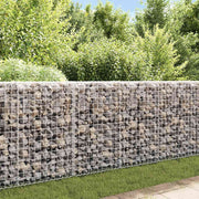 gabionvæg med dæksler galvaniseret stål 200 x 20 x 85 cm