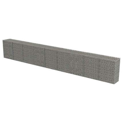 gabionvæg med dæksler galvaniseret stål 900 x 50 x 100 cm