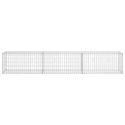 gabionvæg med dæksler galvaniseret stål 300 x 50 x 50 cm