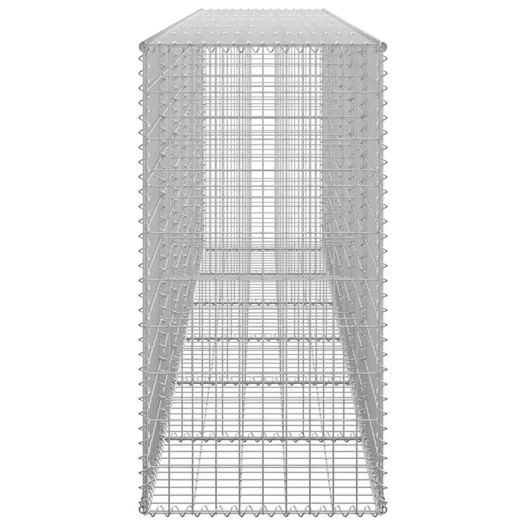 gabionvæg med dæksler galvaniseret stål 300 x 50 x 100 cm