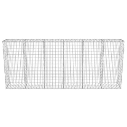 gabionvæg med dæksler galvaniseret stål 300 x 50 x 150 cm