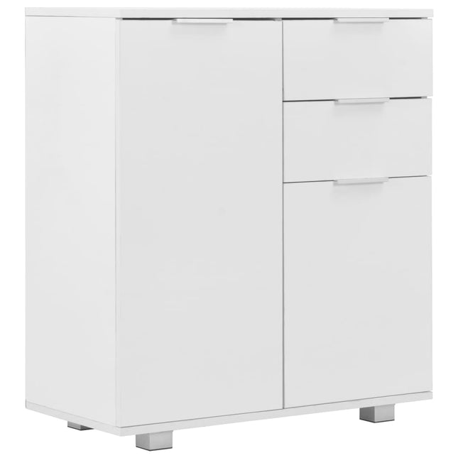 skænk 71 x 35 x 80 cm konstrueret træ hvid højglans