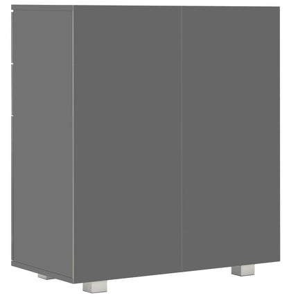 skænk 71x35x80 cm konstrueret træ grå højglans