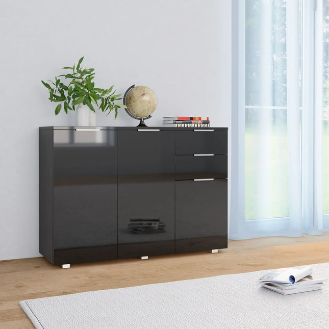 skænk 107x35x80,5 cm sort højglans