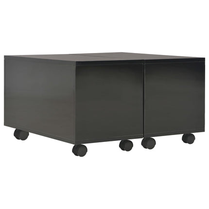 sofabord 60x60x35 cm konstrueret træ sort højglans