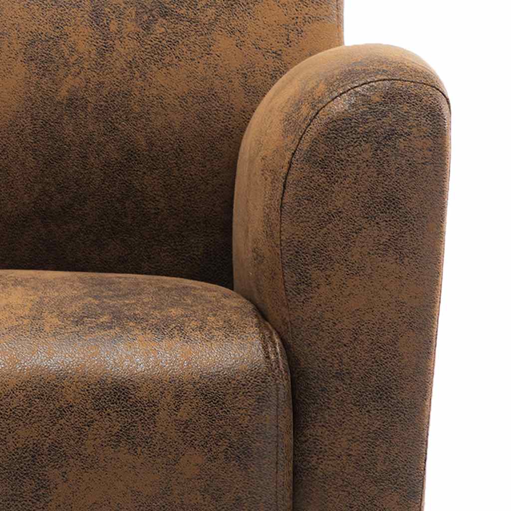 sofastol brun 70x69x72 cm kunstlæder