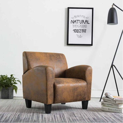 sofastol brun 70x69x72 cm kunstlæder