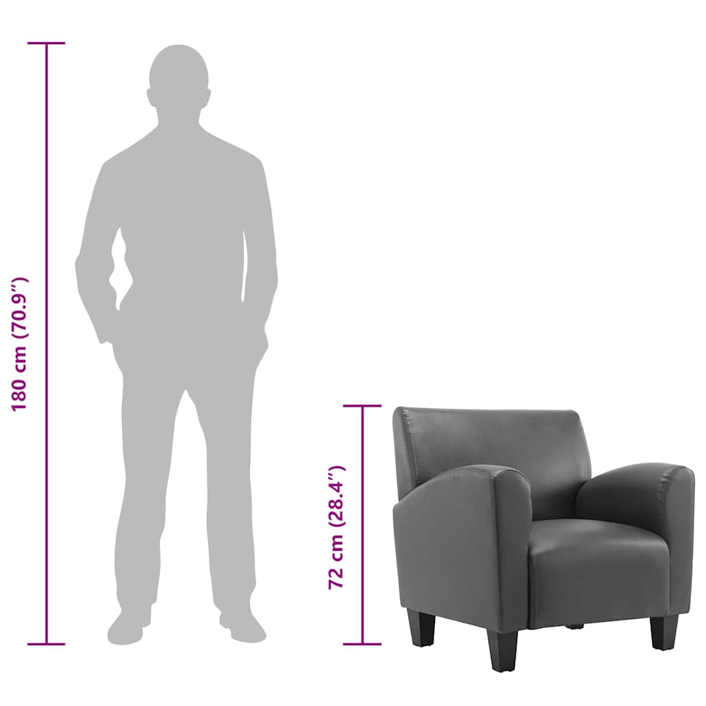 lænestol kunstlæder grå