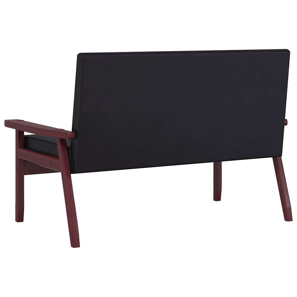 2-personers sofa kunstlæder sort