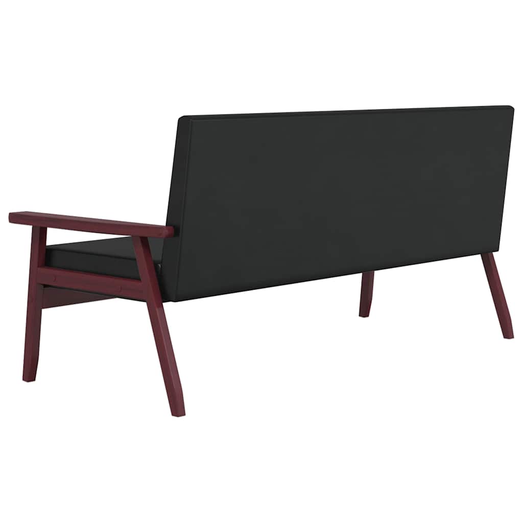 3-personers sofa kunstlæder sort