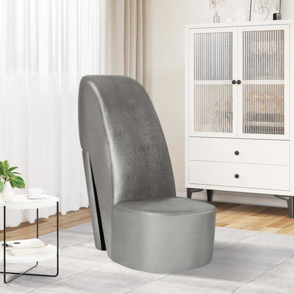 stol højhælet sko-design kunstlæder sølvfarvet
