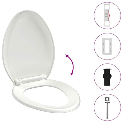 toiletsæde med soft-close og quick release-design hvid