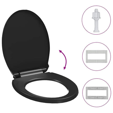toiletsæde med soft-close og quick release-design sort