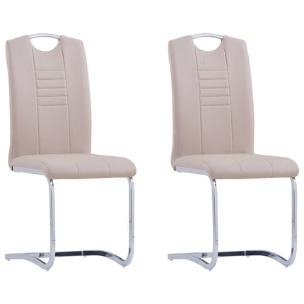 spisebordsstole med cantilever 2 stk. kunstlæder cappuccino