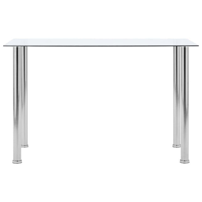 spisebord 120x60x75 cm hærdet glas gennemsigtig