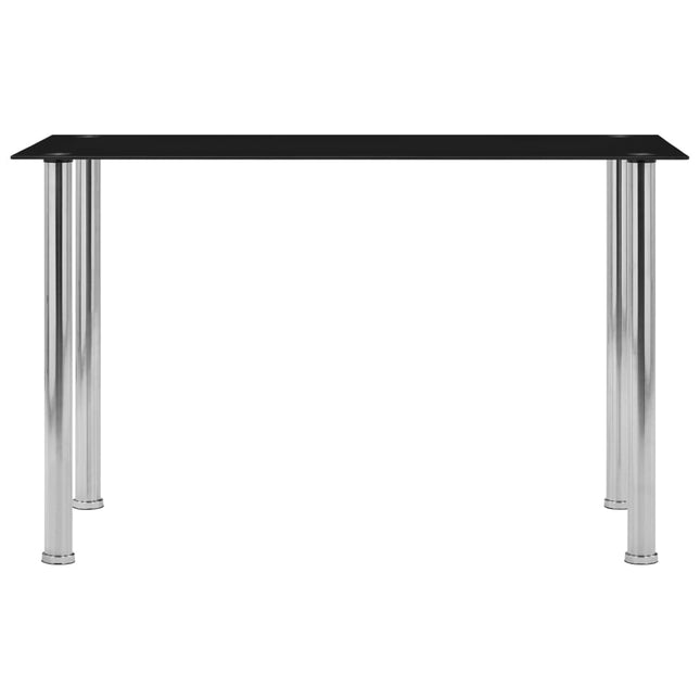 spisebord 120x60x75 cm hærdet glas sort
