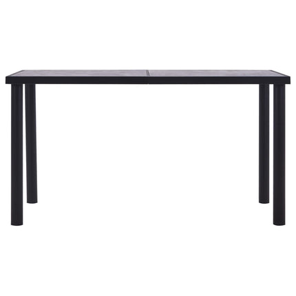 spisebord 140x70x75 cm MDF sort og betongrå