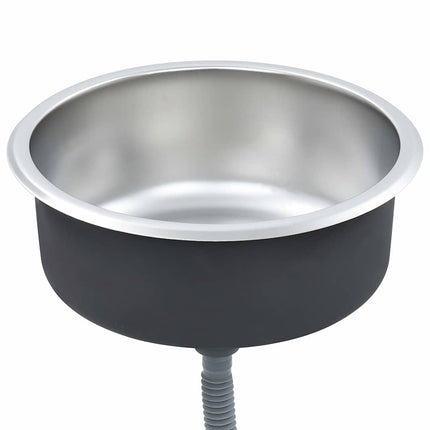 køkkenvask med strainer og vandlås rustfrit stål