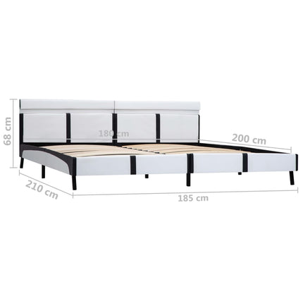 sengestel med LED 180x200 cm kunstlæder hvid